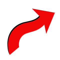 red arrow on white background