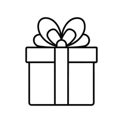 Gift box with ribbon vector illustration