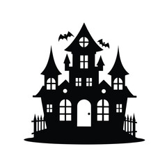 castle in the woods at night vector illustration