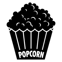 Black and white popcorn bucket with word popcorn snack