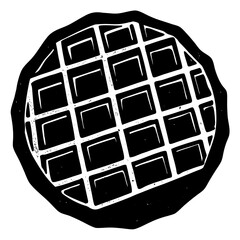 Black and white waffle graphic with textured grid food