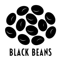 Black beans graphic illustration with text food