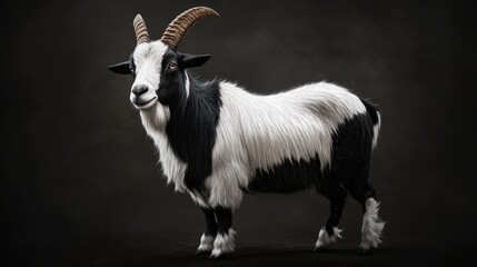 Black and white goat portrait