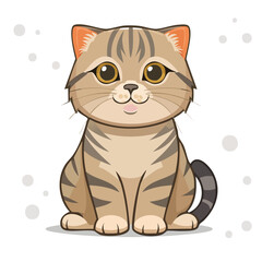 Obraz premium Cute Scottish Fold cat with folded ears