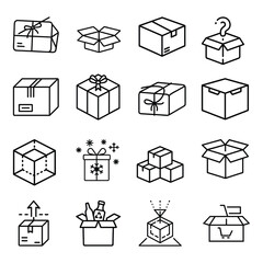 Versatile collection of graphic elements featuring boxes and geometric shapes with vibrant color options