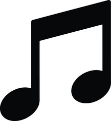 Modern black musical note icon simple graphic element for digital media and design projects vector