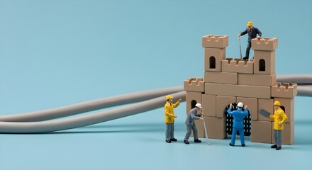 Naklejka premium Constructing a LEGO paradise with imaginative designs and colorful bricks.