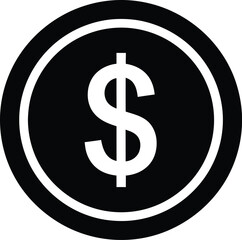 Simple dollar coin icon for finance and business concepts vector