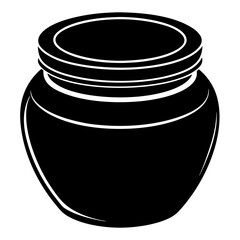 Black silhouette of a jar with a lid container