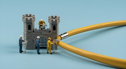 Fototapeta premium Constructing a LEGO paradise with imaginative designs and colorful bricks.