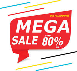 Mega sale banner template.Vector background