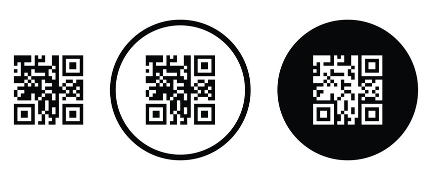 Abstract outline QR code illustration. Trendy dotted QR code pattern for creative layouts and posters.