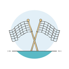 Fototapeta premium Checkered Flags Symbolizing Race Finish Line Victory or Milestone Event Completion Design