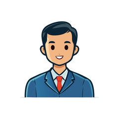 Cartoon Man with Suit and Tie Illustration Character Design for Business or Presentation