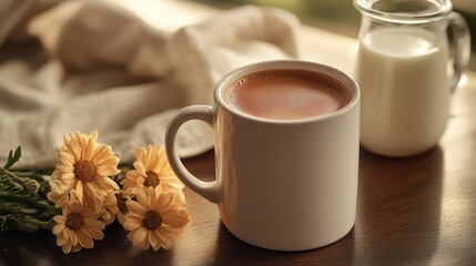 Warm coffee drink morning light