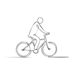 Obraz premium Abstract Cyclist Riding a Bicycle Continuous One Line Drawing Art
