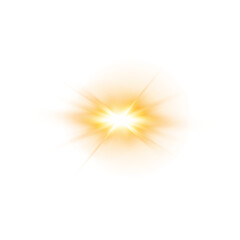 Gold Magic Light Projection with Disco Glow, Lens Flare, and Sparkling Illumination for Festive and Abstract Backgrounds