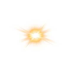 Gold Magic Light Projection with Disco Glow, Lens Flare, and Sparkling Illumination for Festive and Abstract Backgrounds
