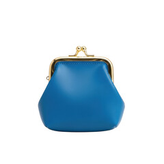Blue coin purse isolated on transparent background