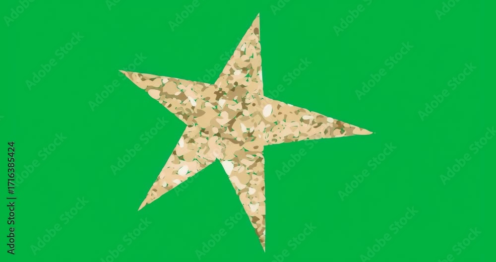 Poster graphic designers integrating sand-textured star on transparent layer with pixelated blue mosaic