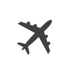 Obraz premium Airplane silhouette icon, travel, aviation, and transportation concept