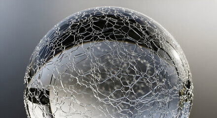 Cracked Glass Sphere A Detailed Macro Photograph