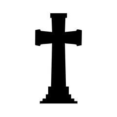 silhouette of a tombstone