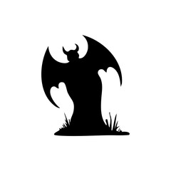 silhouette of a tombstone