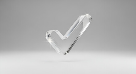 Transparent glass check mark