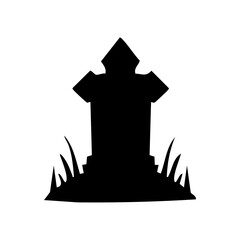 silhouette of a tombstone