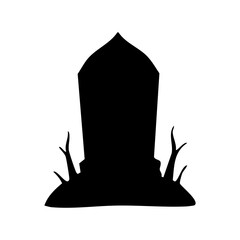 silhouette of a tombstone