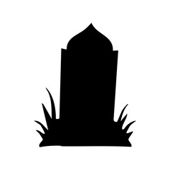 silhouette of a tombstone