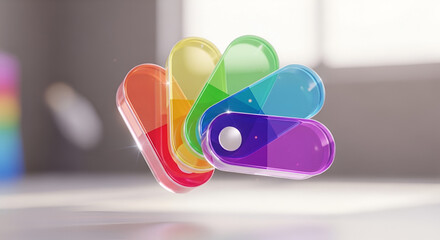 Color Palette Fan Glass Style