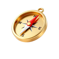 Golden compass with red pointer