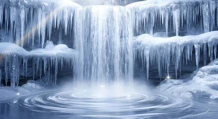 Waterfall Glass Effect Background