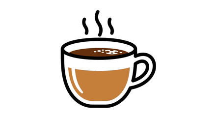 Hot coffee in a mug with steam rising, perfect for a morning beverage or a warm treat on a cold day