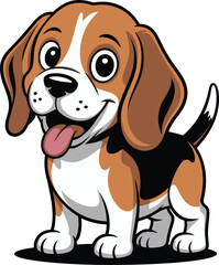 Cute cartoon a illustrator vector Beagle