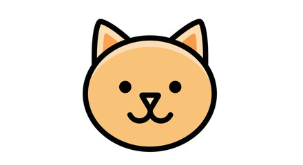 Obraz premium Adorable Cartoon Cat Head Illustration Perfect for Designs and Projects