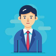 Minimalist flat style business vector illustration with clean geometric shapes and professional color palette