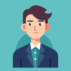 Minimalist flat style business illustration with geometric shapes and professional color palette