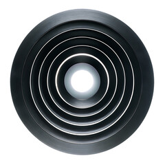 Dark Concentric Circles with Center and White Edges rings abstract isolated on a transparent background