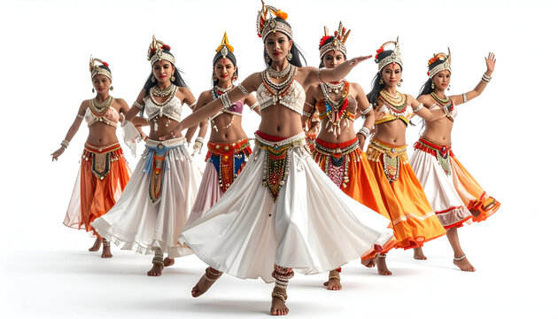 Graceful Indian Dancers in Traditional Attire.