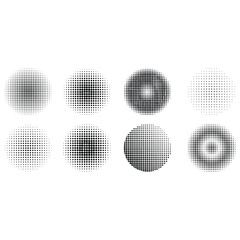 Set Of Halftone on White Background Vector Design.