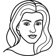 Elegant abstract line art illustration of a female face with subtle color accents and a minimalist aesthetic
