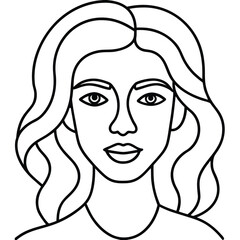 Abstract minimalist line art illustration of a female face with a sophisticated and modern aesthetic