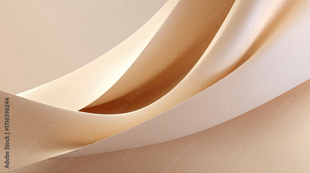 Aufkleber smooth, flowing curves create clean, minimal background in soft beige tones, evoking sense of calm a