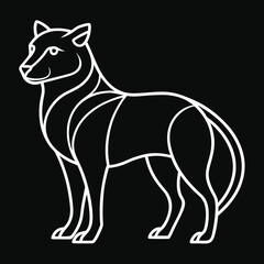Elegant line art silhouette of a majestic animal in a natural setting perfect for wildlife and nature themed designs