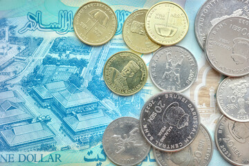 Close up photo of Brunei dollar (ringgit Brunei).