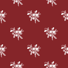 seamless pattern christmas with flowers
