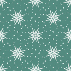 vector seamless pattern with stars and snowflake